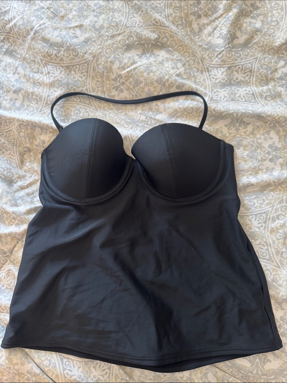 Old Navy Black Strapless Bandeau Tank Swim Top